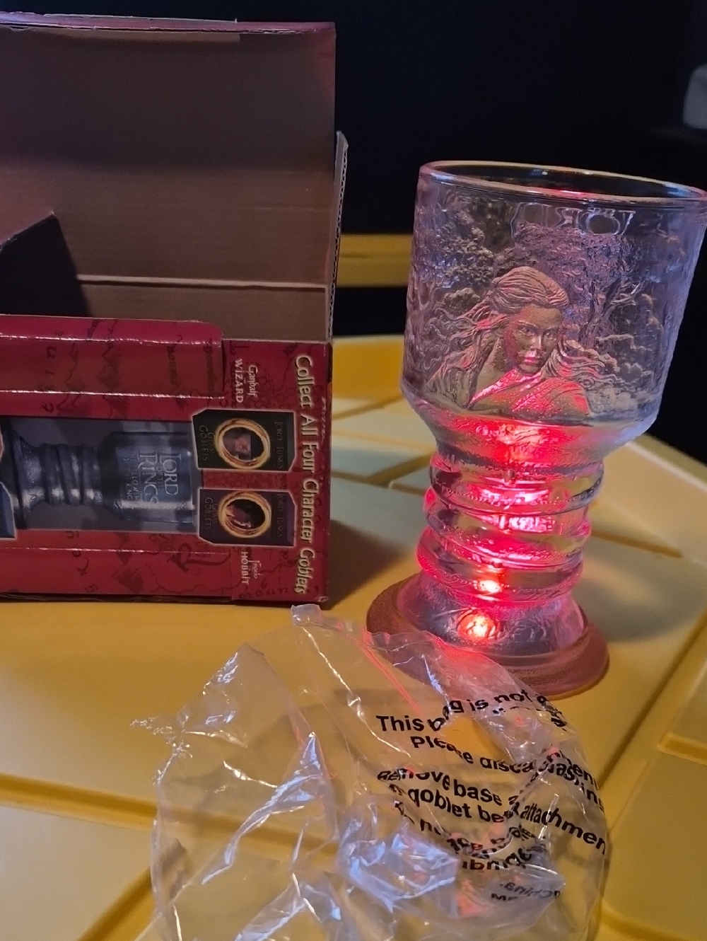 Lord of the rings light up glass goblet